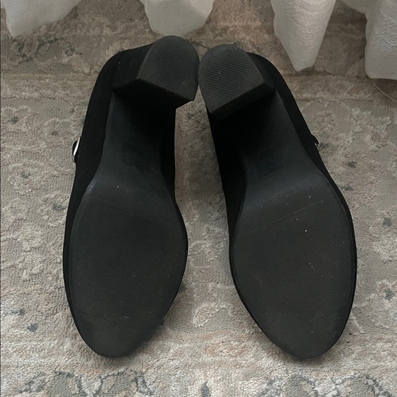 W 8 Black Mary Jane Block Heel Pump - Picture 8 of 8